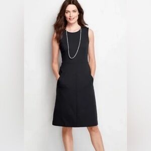 Lands End navy fitted sheath dress